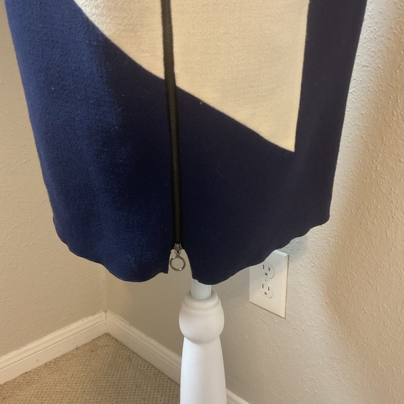 Roksanda Ilincic Blue White Wool Colorblock Sheath Dress Size US 4 - Picture 6 of 14